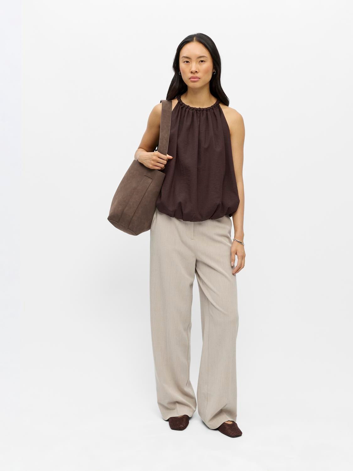 OBJJOLLY Top - Seal Brown - VERO MODA & VILA Bergvik